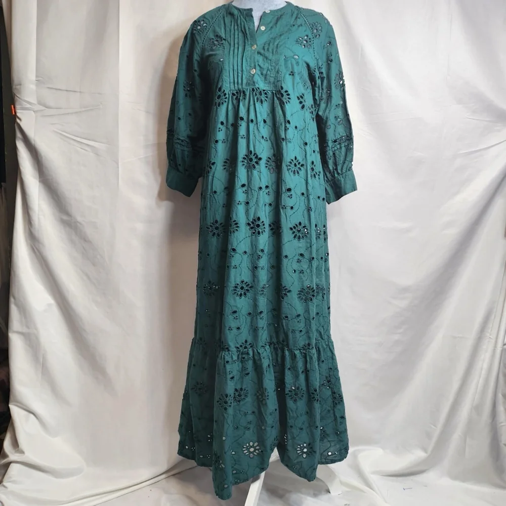 DRA Los Angeles Dress Size XS Green Color Autumn Maxi Dress Boho Cottagecore